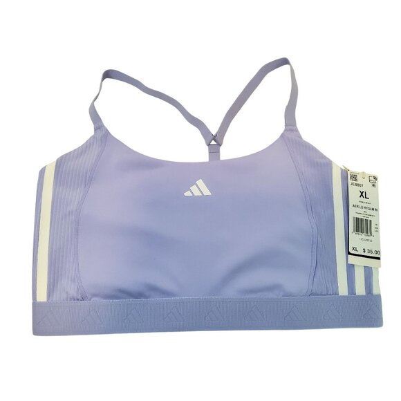 Adidas Purple Sports Bra XL Tight Fit With Logo & Strappy Back - Picture 1 of 11